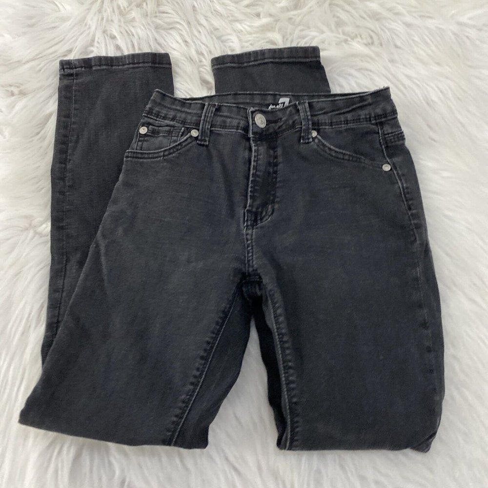 7 for all mankind jeans girls black skinny fit stretch size 12 EUC